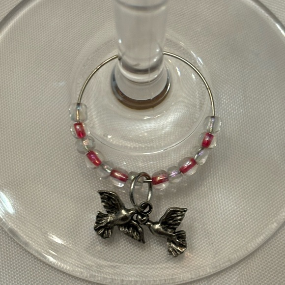 New 4 pc. Handcrafted Love Themed Wine Glass, Mug or Tumbler Charms - Picture 4 of 6